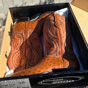 Lucchese Women’s Tan Ostrich Western Boots